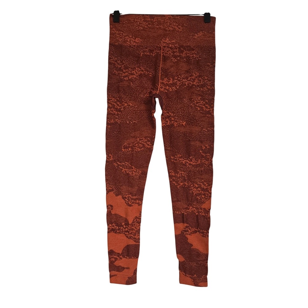Gymshark Seamless Camo Leggings Orange Rust Size S Workout Athleisure
